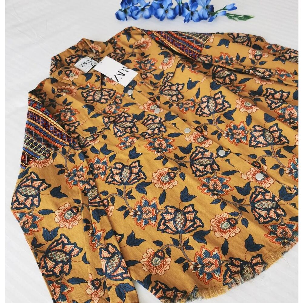Zara Western Boho Floral Jacket NWT - Picture 16 of 16